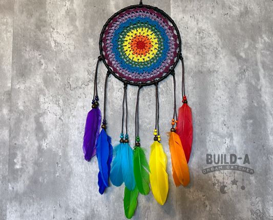 Dream Catcher - Rainbow Handmade Traditional Feather Wall Hanging Home Decor Ornament Gift Bedroom (NO.106)